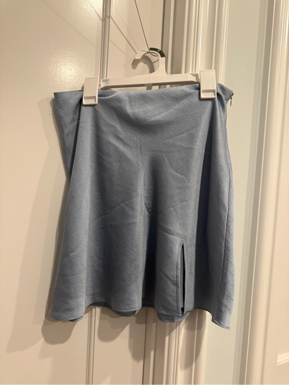 Cotton Candy Pale Blue Circle Skirt with Front Slit
